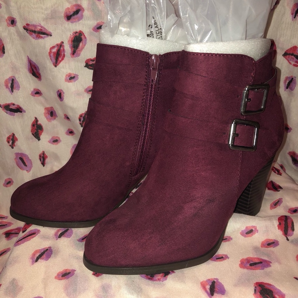 Camia Burgundy Booties by JustFab